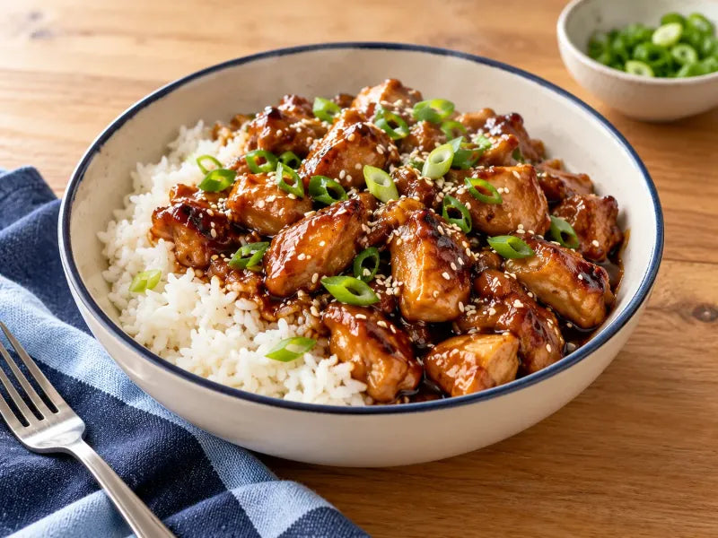 Teriyaki chicken over rice