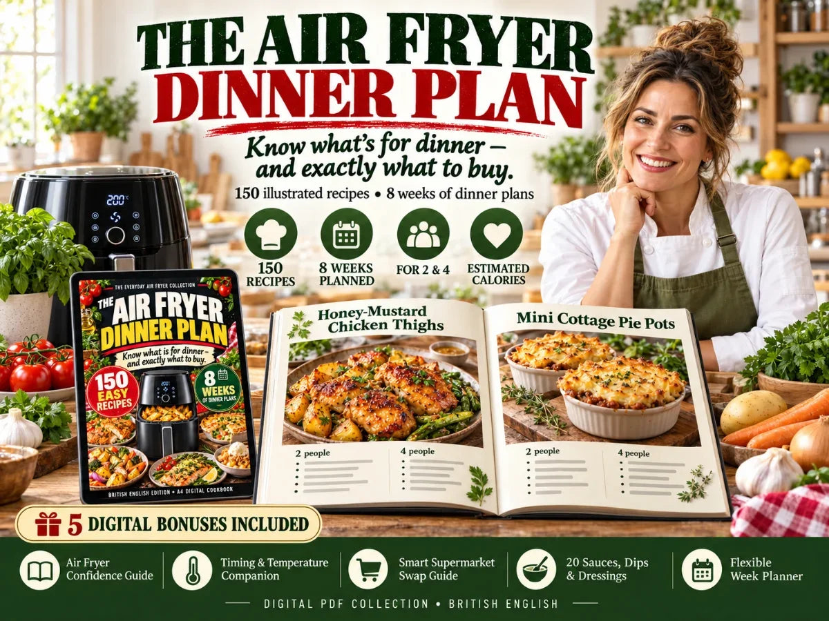 The Air Fryer Dinner Plan — 150 Recipes & 8 Weeks of Dinners Sorted