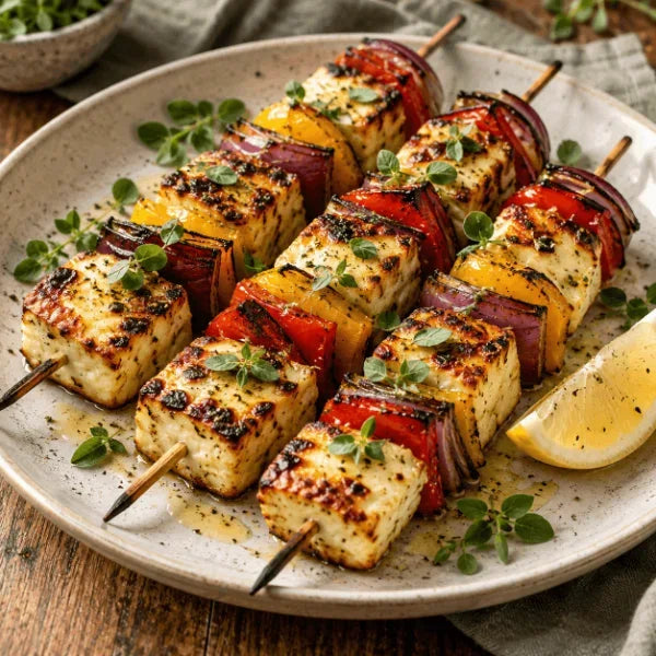Halloumi & pepper skewers