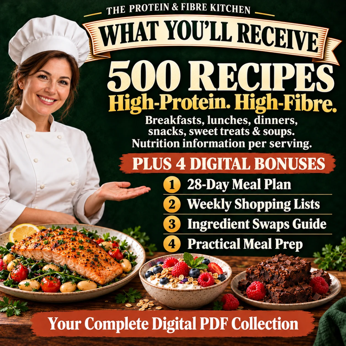 500 High-Protein & High-Fibre Recipes — Digital Cookbook