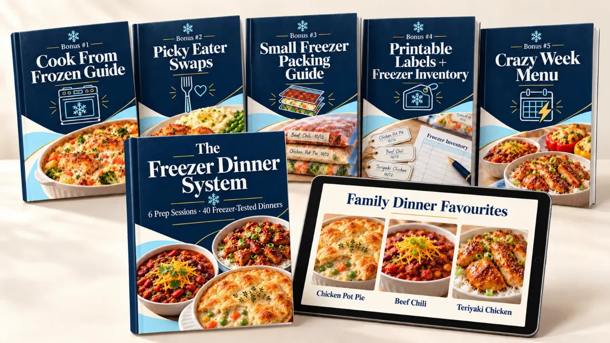 The Freezer Dinner System with all 5 bonus guides
