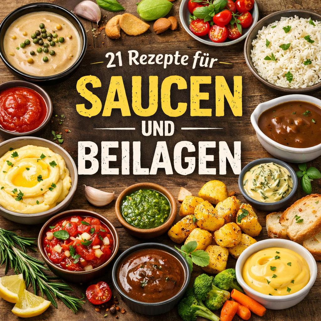 21 Rezepte für Saucen und Beilagen – Digitales E-Book (Sofortiger Download)