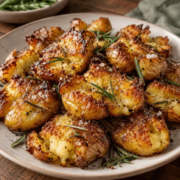 Crispy smashed potatoes