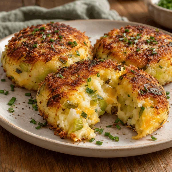 Leek & Cheddar potato cakes