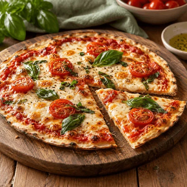Thin-crust tortilla pizza