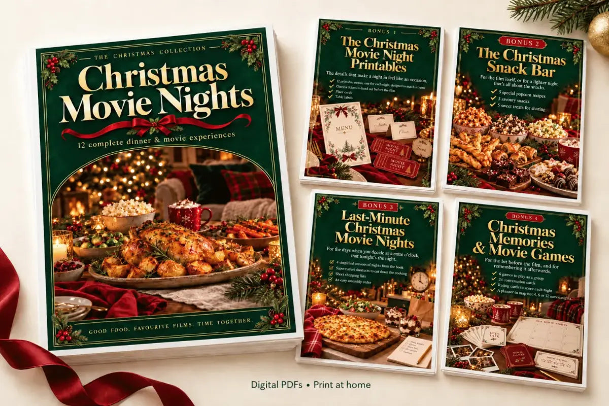 Christmas Movie Nights main book with its 4 bonus PDFs